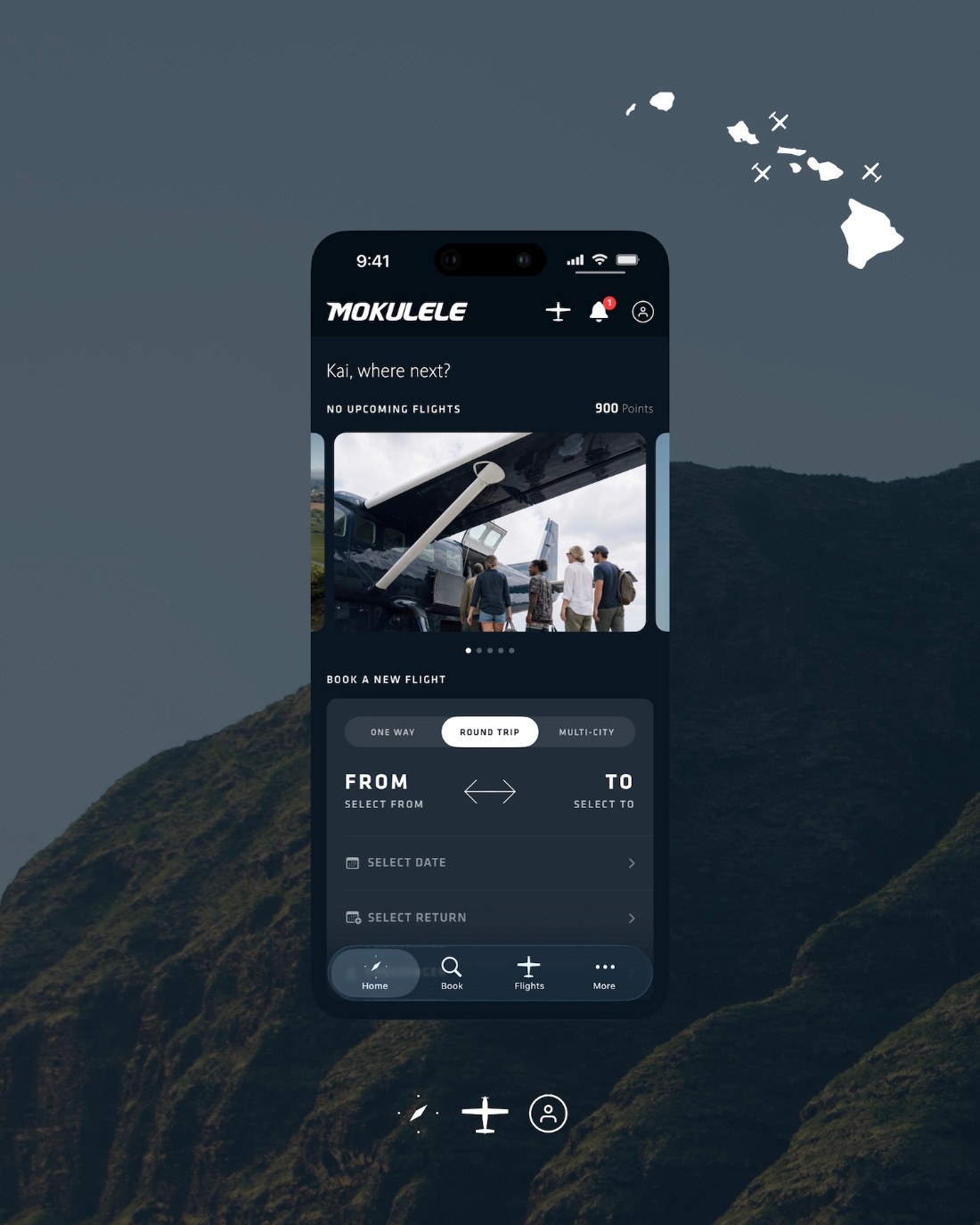 The Mokulele app on a phone